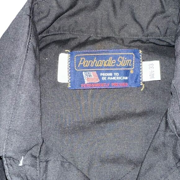 Black Panhandle Slim Western Button Down Shirt - Picture 5 of 8